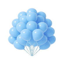 (B, Baby Blue) 50pcs Solid Color Balloons for Christmas Mother's Day Graduation Party Decor