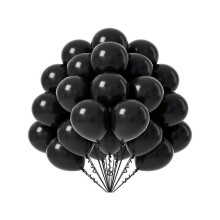 (A, Black) 50pcs Solid Color Balloons for Christmas Mother's Day Graduation Party Decor