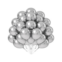 (B, Silver) 50pcs Solid Color Balloons for Christmas Mother's Day Graduation Party Decor