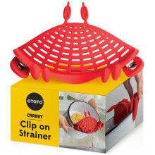OTOTO Crabby Clip-On Strainer by - Red Crab Pasta Strainer Noodle Strainer Cute Kitchen Accessories Cool Kitchen Gadgets Food Strainer for Meat