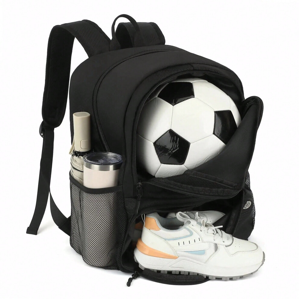 (Black) Cross Border New Backpack Football Bag Waterproof Sports Equipment Bag Outdoor Basketball Volleyball Bag Convenient and Lightwei