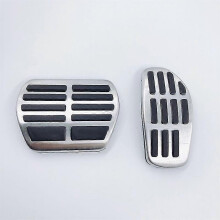 (Without Logo AT 2pcs) Aluminum Car Foot Pedal Accelerator Fuel Brake Pedal Cover Pad For Nissan X-trail X Trail Xtrail T32 2014-2019 2020 Accessories