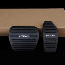 (AT 2pcs Black) Aluminum Car Foot Pedal Accelerator Fuel Brake Pedal Cover Pad For Nissan X-trail X Trail Xtrail T32 2014-2019 2020 Accessories
