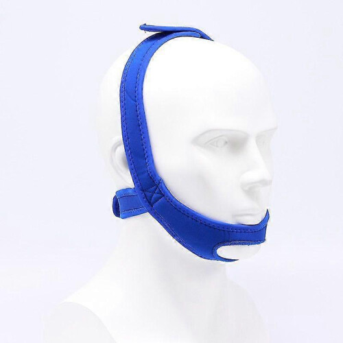 (blue)Adjustable Anti-snore Chin Strap Belt Sleeping Stop Snoring Strap