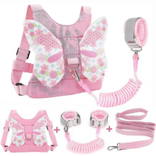 3 in 1 Toddler Harness Leashes + Anti Lost Wrist Link with Key Lock, Kids Harness Children Leash for Girls, 2.5M