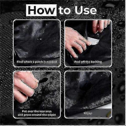 (Black) Down Jacket Repair Pre-cut, Self-adhesive, Soft, Waterproof 2