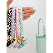 (Black) 1pc Suitable For 16 40oz Water Cup Silicone Daisy Cup Strap Adjustable Portable Water Bottle Holder Hanging Rope