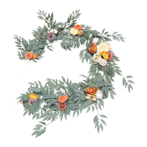 Artificial Eucalyptus Garland with Flowers 180cm for Wall Decor 1
