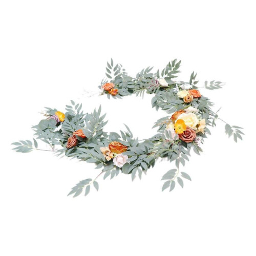Artificial Eucalyptus Garland with Flowers 180cm for Wall Decor