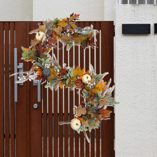 Artificial Fall Garland Maple Leaf Pumpkin Vine Decor for Fall Wedding Party 2