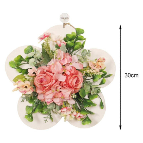 Rose Plank Wreath Doors Spring Summer Front Door Wreath Outside for Backdrop 1