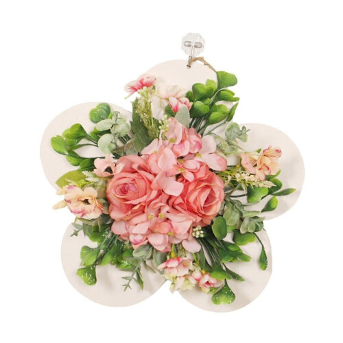 Rose Plank Wreath Doors Spring Summer Front Door Wreath Outside for Backdrop 2