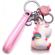 Dww-Cadeau de porte-cls licorne (blanc), porte-cls en silicone porte-bonheur, fille, fils, porte-cls d'un ami, accessoire porte-cls mignon d'un collgu