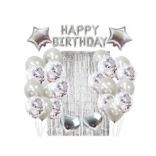 (A, Silver) 40pcs Party Balloon Set for Birthday Back to School Valentine Mother's Day Graduation