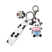 Dww-(Vache blanche) porte-cls porte-cls de vache de dessin anim mignon-adapt aux cadeaux de couple d'enfants filles dames