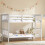 Home Discount (White) Milan Bunk Bed High Sleeper Ladder Solid Wood Pine 1