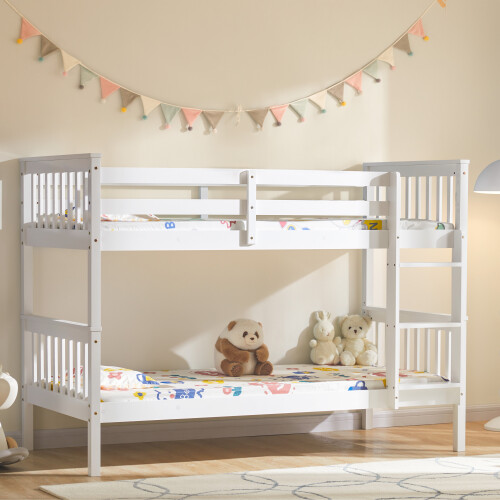 Home Discount (White) Milan Bunk Bed High Sleeper Ladder Solid Wood Pine