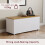 Vida Designs (White) Arlington Storage Ottoman Wood Blanket Toy Box Oak 5