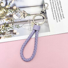 Dww-Porte-cls en Cuir et Acier Inoxydable (La couleur violette)- Anneaux Supplmentaires pour Cl - Idal pour les Cl de Voiture, Moto et Maison - Avec B