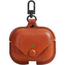 DWW-AirPods 3 3rd Generation Case Cover 2021 Leather with Keychain, Soft Leather Portable Protective Shockproof Wireless Charging Men Women Cover for