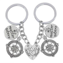 Dww-Splice en forme de cur mre fille cadeau porte-cls mre fille cadeau d'anniversaire cadeau fte des mres porte-cls bijoux, "Mre fille n'importe o"