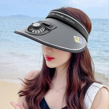 Sun Visor Hats with Fan, USB Charging Outdoor Summer Hat with Fan, Rechargeable Fan for Women Men