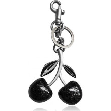 Cherry Bag Charm Cherry Keychain Charm Metal Accessory Sparkling Resin for Purses And Bags