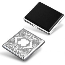 2 Pieces Of Leather And Metal Cigarette Case for 20 Cigarettes