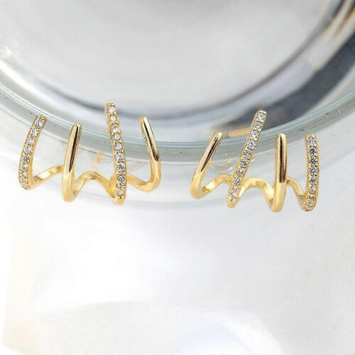 Stud Earrings Shiny Four Claws Earring Gifts. 1