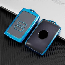 Dww-Pack de cls de voiture compatible avec les boutons Dongfeng Renault Corvette (bleu), porte-carte Renault, porte-cls en cuir avec petit tournevis,