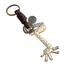 Dww-Porte-cls animalier girafe vintage, petit cadeau vintage, cuir enfant et femme, porte-cls voiture