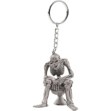 Dww-Porte-cls squelette, crne sur toilette, porte-cls homme punk, porte-cls roman pour portefeuille ou sac