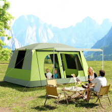 Outsunny Two Room Dome Tent Camping Shelter w/ Porch and Portable Carry Bag