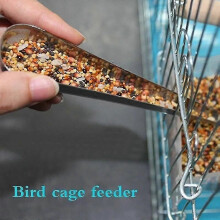 Bird Cage Stainless Steel Feeder Feeding Supply Parrot Pigeon Bird Accessory Container 1pcs