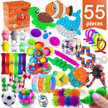 Fidget Toys, 55 Pack Fidgets Set Stocking Stuffers for Kids Party Favors Autism Sensory Toy Bulk Adults Kids Boys Girls
