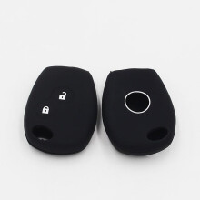 Dww-Noir Coque de protection en silicone pour cl de voiture CV4350 adapt  Renault Dacia 2 boutons