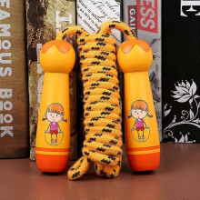 (yellow) Kids Wooden Handle Adjustable Cotton Skipping Rope For Boys Girls Students Fitness Outdoor Exercise