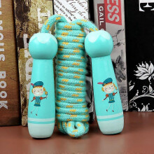 (blue 2) Kids Wooden Handle Adjustable Cotton Skipping Rope For Boys Girls Students Fitness Outdoor Exercise