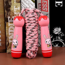 (red 2) Kids Wooden Handle Adjustable Cotton Skipping Rope For Boys Girls Students Fitness Outdoor Exercise