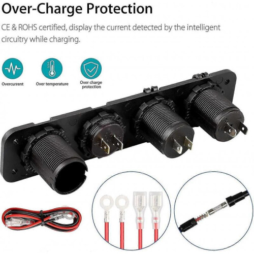 Marine Panel with Usb Charging Socket Voltmeter Cigarette Lighter Socket 2