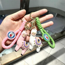 Dww-3pcs Rainbow Alpaga Animal Cartoon Car Keychain, Cartoon Keychain Accessoires Pendentif, Silicone Cartoon Animal Keychain, Keychain for Kids, Key
