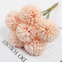 (light pink) 6 Pack Faux Flowers Chrysanthemum Faux Stems Real Feel Boho Wedding Home Decor Blue