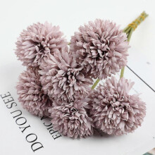(purple) 6 Pack Faux Flowers Chrysanthemum Faux Stems Real Feel Boho Wedding Home Decor Blue