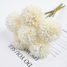 (white) 6 Pack Faux Flowers Chrysanthemum Faux Stems Real Feel Boho Wedding Home Decor Blue