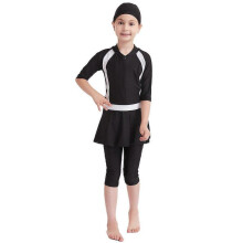 (100CM, Black) Muslim Girls Swimsuit Islamic Kids Swimwear Modest Burkini Swimming Beachwear