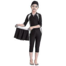 (110CM, Black) Muslim Girls Swimsuit Islamic Kids Swimwear Modest Burkini Swimming Beachwear