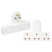 (10x Packs, 30071c - 3x Socket) 3 Way Triple Gang UK 3 Multi Socket Plug Extension Mains Adaptor 13A 250V AC