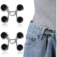 Dww-2 ensembles de rallonges de ceinture en denim rglables (noires), boutons en denim dtachables, pantalons en denim amples, boutons de rallonge de ta
