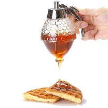 Squeeze Bottle Honey Jar Container Bee Drip Dispenser Kettle Storage Pot Stand Holder Juice Syrup Cup Kitchen Accessories