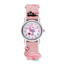Dww-Montre Enfant(Rose, flamant),Montre-Bracelet tanche pour Enfant Mouvement  Quartz,Conception de Dessin anim 3D,Montre Enfant Numrique pour 3 Ans